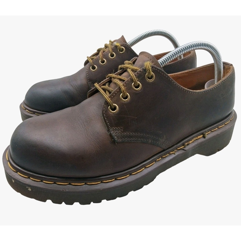 Dr Martens Shoes Mens UK 8 US 9 Brown Leather Lace Up Casual Made In England